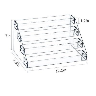 China Sustainable New products 4 tier Four layers high transparent clear acrylic nail polish counter floor display stand rack for sale