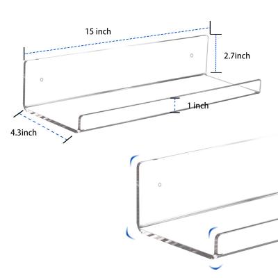 China Sustainable Custom U-shaped Slatwall acrylic book shelf Retail Display Shelf Acrylic Shoe Shelves for Slat Wall for sale