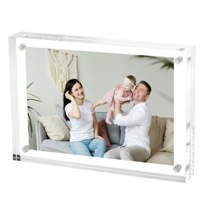 China Decoration Acrylic Picture Frames; Acrylic Magnetic Frames, Clear Picture Frames, Double Sided See Through Sandwich Magnet Photo Block for sale