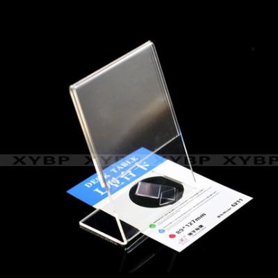 China Durable Eco-friendly L Shape Acrylic Label Display Clear Acrylic Frame Sign Holder  8.5x11 inch for sale