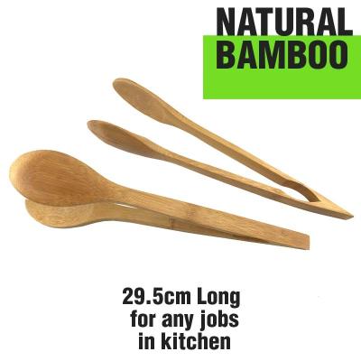 China Viable Bamboo Kitchen Pay Attention Tong Utensil Cooking Salad Serving Bamboo Tongs Tableware for sale