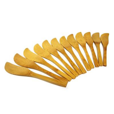 China Reusable Mini Sandwich Spreader Small Bamboo Bread Jam Spatula Sale Dinner Cheese Butter Knife Viable Natural Bamboo Spreader Knife for sale