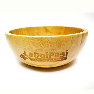 China Sustainable Household Items Bamboo Kitchenware Natural Bamboo Salad Bowl Round Shape High Quality Salad Mixing Bowl for sale