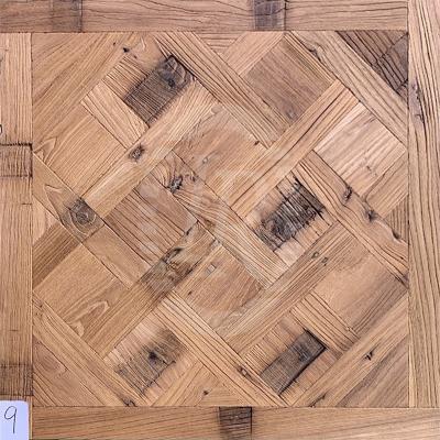 China Europen Reclaimed Elm Versailles Pattern Natural Wax Oiled Engineered Flooring for sale