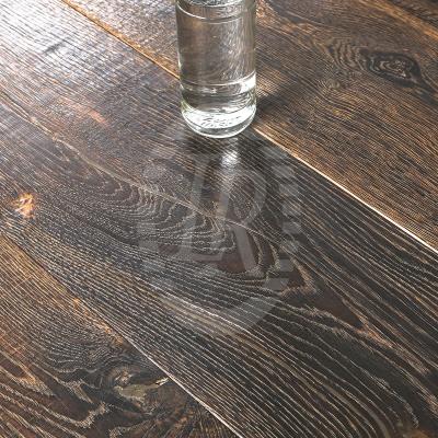 China CDE Modern Grade Burnt Natural Oiled Brush Multilayer European Oak Engineered Flooring for sale