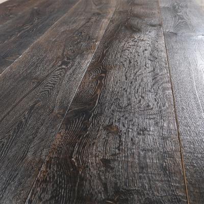 China CDE Modern Unique Grade Burnt Natural Oiled Brush Multilayer European Oak Engineered Wood Flooring for sale