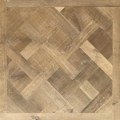 China Europen Shrunk Hill Versailles Style Unfinished Oak Smoked Engineered Flooring for sale