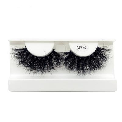 China Exaggerated Thick Fluffy Eyelash Extension 25mm Thick Mink Hair False Eyelashes Spot for sale