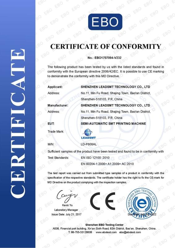 CE - Shenzhen Leadsmt Technology Co., Ltd.