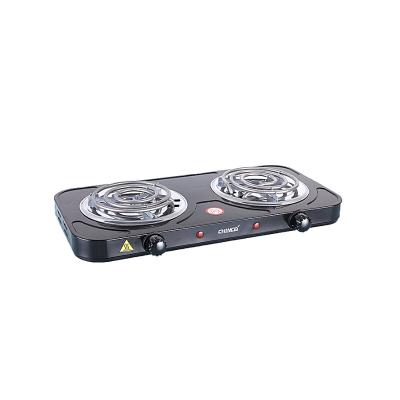 China Commercial Electric Double Burner Hot Plate 2 Burners Spiral VDE BS SABS Plug for sale