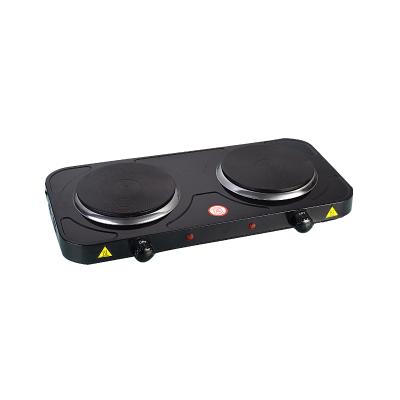 China Hotel Black Color Electric Stove With Solid Cast Iron Burners Temperature Control Hotplates 2000W for sale