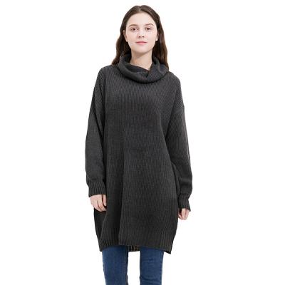 China China Factory Winter Anti-Wrinkle Women's Turtle Neck Hooded Long Sleeve Super Chunky Heavy Warm Cozy Black Polo Neck Sweater for sale