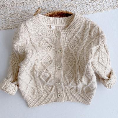 China Wholesale High Quality Basic Acrylic Kids Toddler Children Anti-wrinkle Autumn Winter Cable Knitted Sweater Coat Babies Boys Cardigan for sale