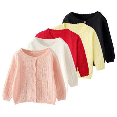 China Wholesale Anti-shrink Solid Color Toddler 100% Cotton Autumn Spring Little Kids Knitted Sweater Baby Cardigans Factory for sale