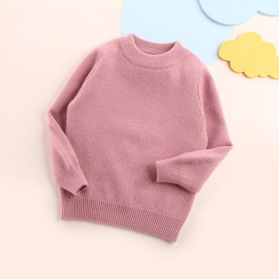 China Autumn Winter Child Kids Baby high quality custom made boys girls anti-shrink unisex crew neck pull over pink knitted 100% cashmere sweater for sale