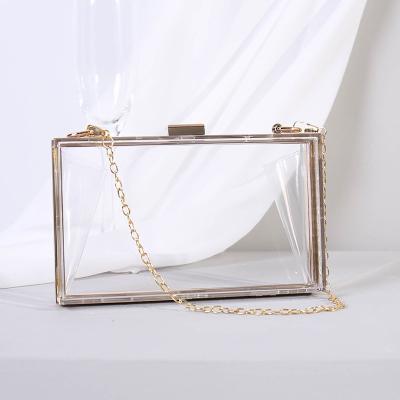 China Wholesale new design fashion transparent clear acrylic clutch charin handbag for sale