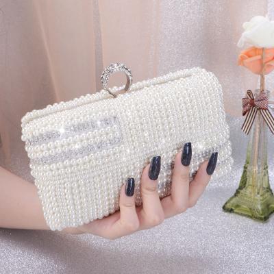 China Chaozhou Beaded Handmade Pearl Wedding Party Women's Luxury Noble Beaded Evening Clutch Bag for sale