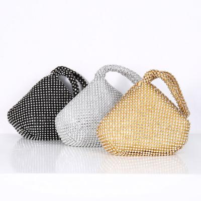 China Wholesale Women's Rhinestone Bag Ladies Bags Solid Color High Quality Elegant Clutch Purses With Diamonds Evening Clutch Bag for sale