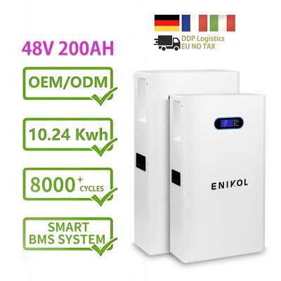 China Wandmontage 48V zonnebatterij 200ah 10kwh Lifepo4 Powerwall Lithium Ion batterij Te koop