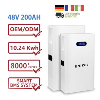 China Lifepo4 48v 200ah Bateria de iões de lítio 10kw Armazenamento de energia Bateria solar Powerwall à venda