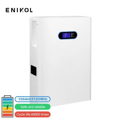 China Wall Mounted LiFePo4 Battery 48V 100AH Lithium Battery 5kw 51.2v Backup Battery for sale