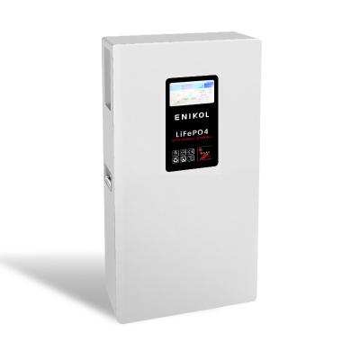 China Touchable Screen 15KWH Power Wall Mounted 51.2V 300AH LiFePo4 Battery White Painted Steel for sale