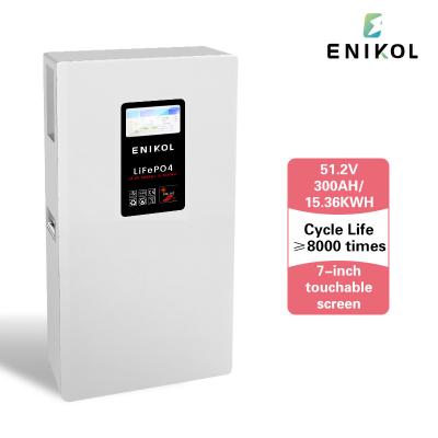 China Smart Lithium LiFePO4 Battery Solar 48V 300AH Touchable Screen Power Wall Mounted BMS Built Te koop