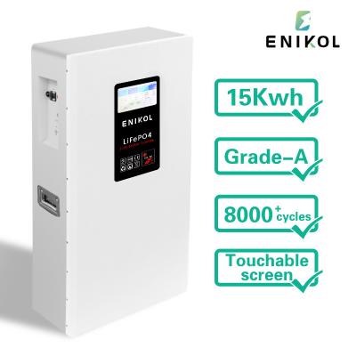 China Rechargeable Li Ion Battery 51.2V Wall Mounted LiFePO4 Battery With Touchable Screen Te koop