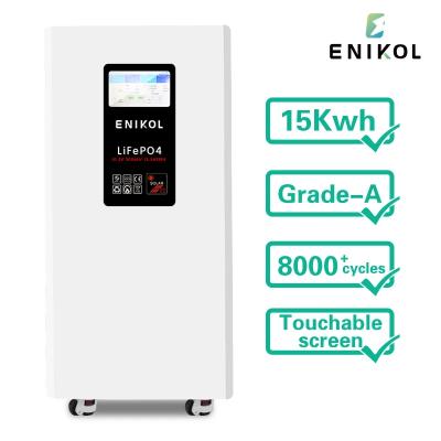 Chine 15KW mur monté au sol debout maison stockage d'énergie batterie 300AH 51.2V avec roues à vendre