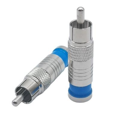 China RCA Type Compression RF Coaxial Cable Connector RF Male Connector RG6 for sale