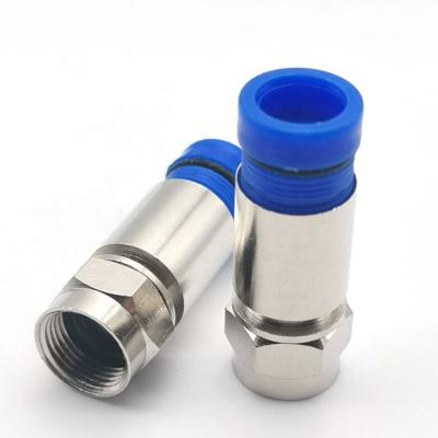 China Large RF Performance Waterproof Compression RG6 Male F Connector for sale