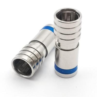 China RG6 Coaxial Compression RF Brass RF Plug F Type Quick Connector for sale