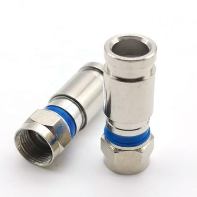 China RF Zinc Coaxial RF RG 6 F Male Compression Connector for sale