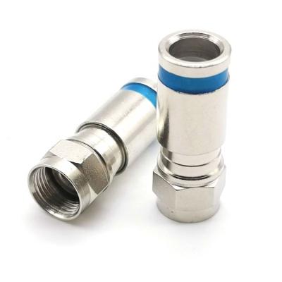 China RF Zinc Coaxial RF RG 6 F Male Compression Connector for sale