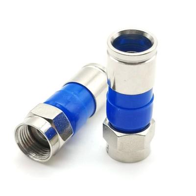 China RF Factory Price Coaxial Zinc Compression RG6 F Male Connector for sale