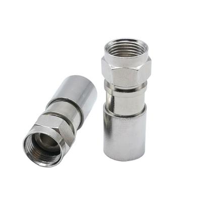 China Zinc RG6 Coaxial RF Male Compression F Type RF Connector for sale