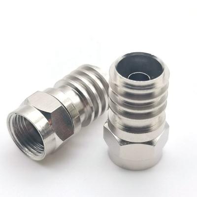 China High Quality Brass RF Coaxial RF Four Wire Crimp RG59 F Shielded Male Connector for sale