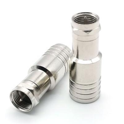 China High Quality Brass Coaxial Type RF Crimp RG11 F Male Connector RF for sale