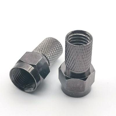 China High Quality Coaxial RF Gun Black Brass Twist On RG6 F Male Connector for sale