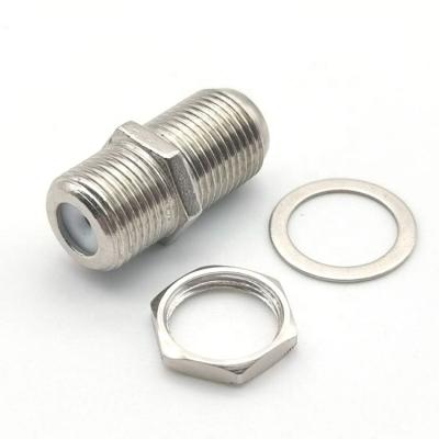 China RF Zinc Female F Type To Female Double F81 Female Connector Adapter With Nut Washer for sale