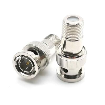 China RF Brass 75 Ohm BNC Male Plug To Female F Type Jack Adapter Straight Connector Adapter For CCTV Cameras for sale