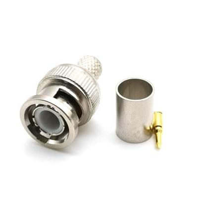 China RF Zinc RF Crimp Coaxial Plug Male Connector RG6 RG59 RG58 BNC For CCTV for sale