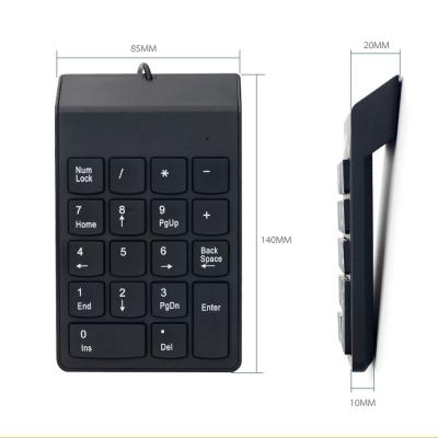 China Slim USB 18 Key Mini Number Pad Digital Keyboard Right Handed Cable Numeric Keypad for sale