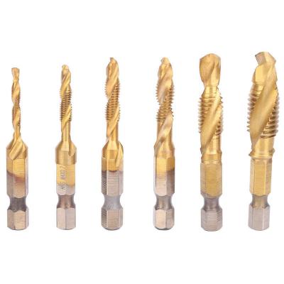 China HSS 6542 Screw Tap Drill Bits 6pcs Kit 6542 M10 M8 M6 M5 M4 M3 High Speed ​​Steel Tapping Tools Hand Tool for sale