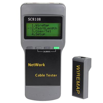 China Portable LCD Network Tester Meter& LAN Phone Cable Tester SC8108 and Meter with LCD Display RJ45 SC8108 for sale