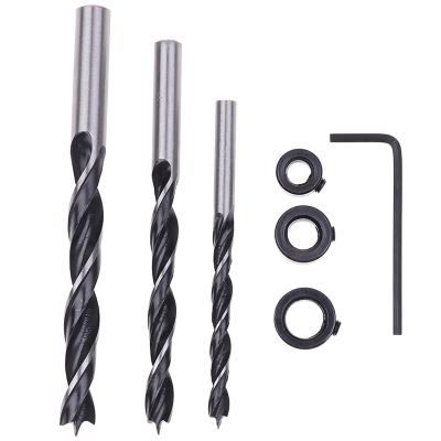 China Limit Shaft Drill Point Good Ring Woodworking Twist Drill Bit Set 6/8/10mm for sale