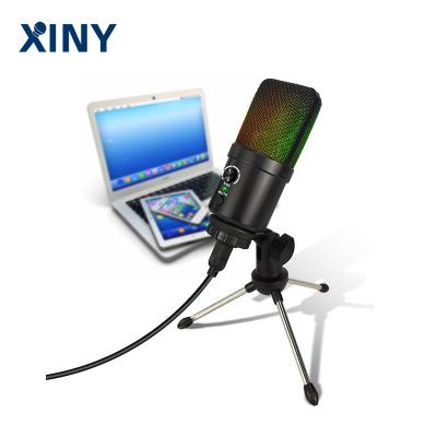 China Xiny USB Studio Portable Desktop Condenser Microphone Recording Game Plug and Play Microphone for sale