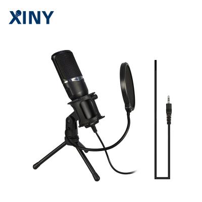 China Xiny Portable Professional Tripod Stand Foldable Recording Studio Live USB Vocal Condenser Microphone for sale