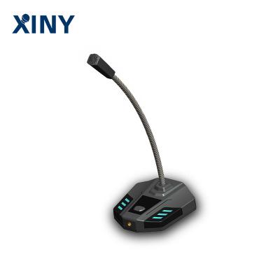 China Portable Xiny High Quality Wired Audio USB Gooseneck Dynamic Microphone Mic Base for Desktop for sale