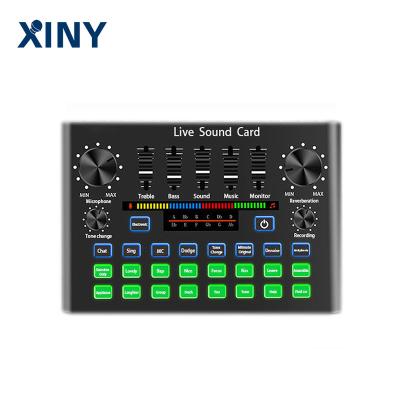 China Live Xiny Competitive Price Studio Audio Interface Sound Card Recording Sound Card PC Cellphone Live Broadcast Sound Cards for sale